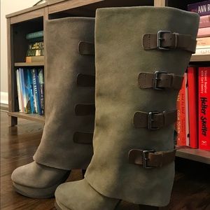 Slouched Boots (Olive Green)